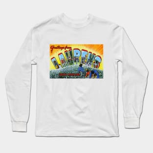 Greetings from Laurens South Carolina, Vintage Large Letter Postcard Long Sleeve T-Shirt